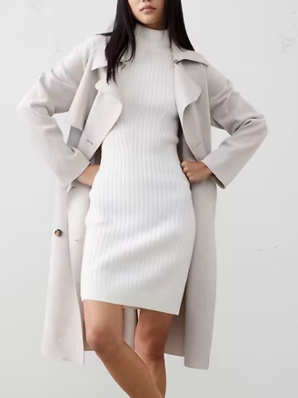 Banana Republic Rib Knit Turtleneck Sheath Dress NWT